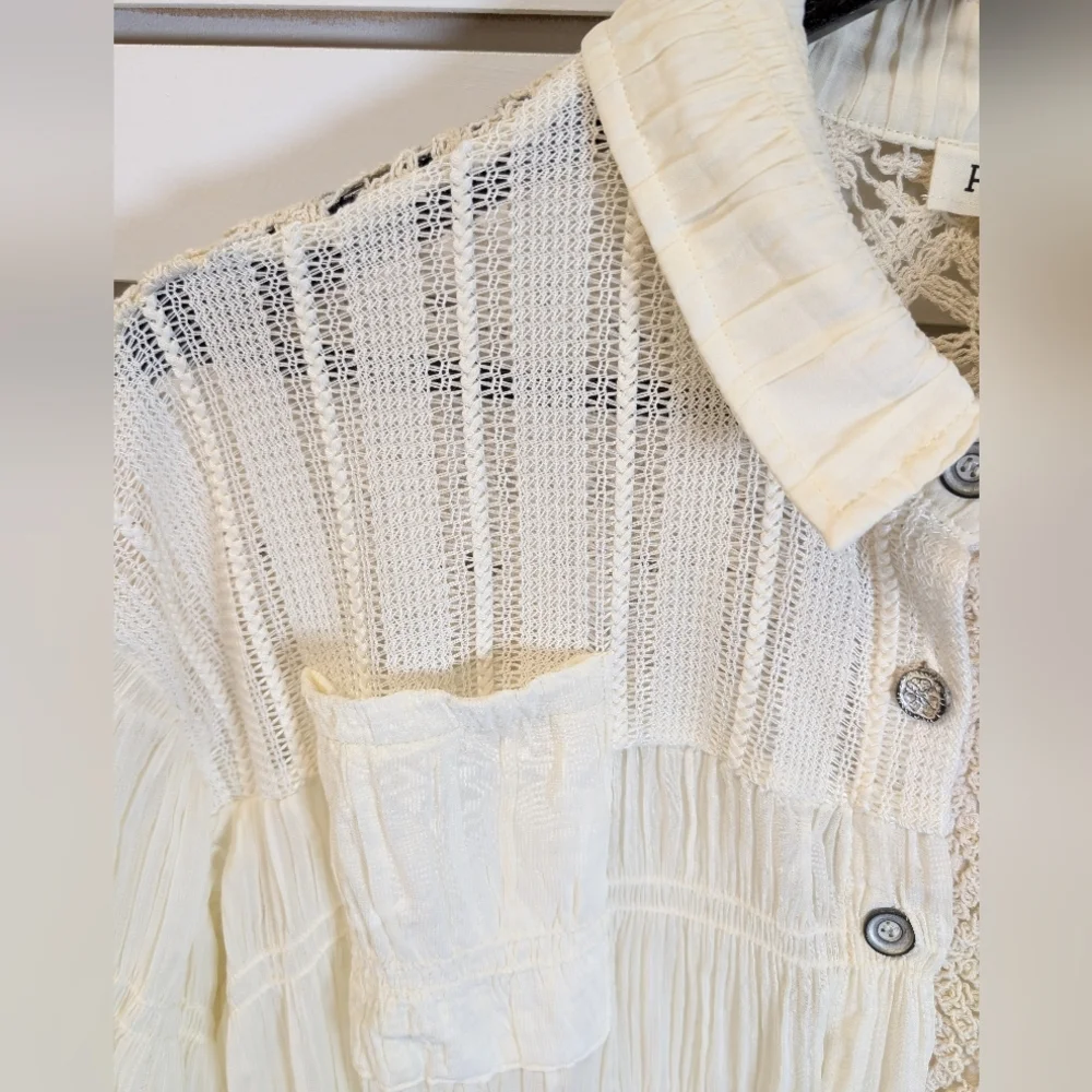 POL Long Ivory Button Front Smoked Cardigan Duster Size S/M NWT! - Picture 3 of 10